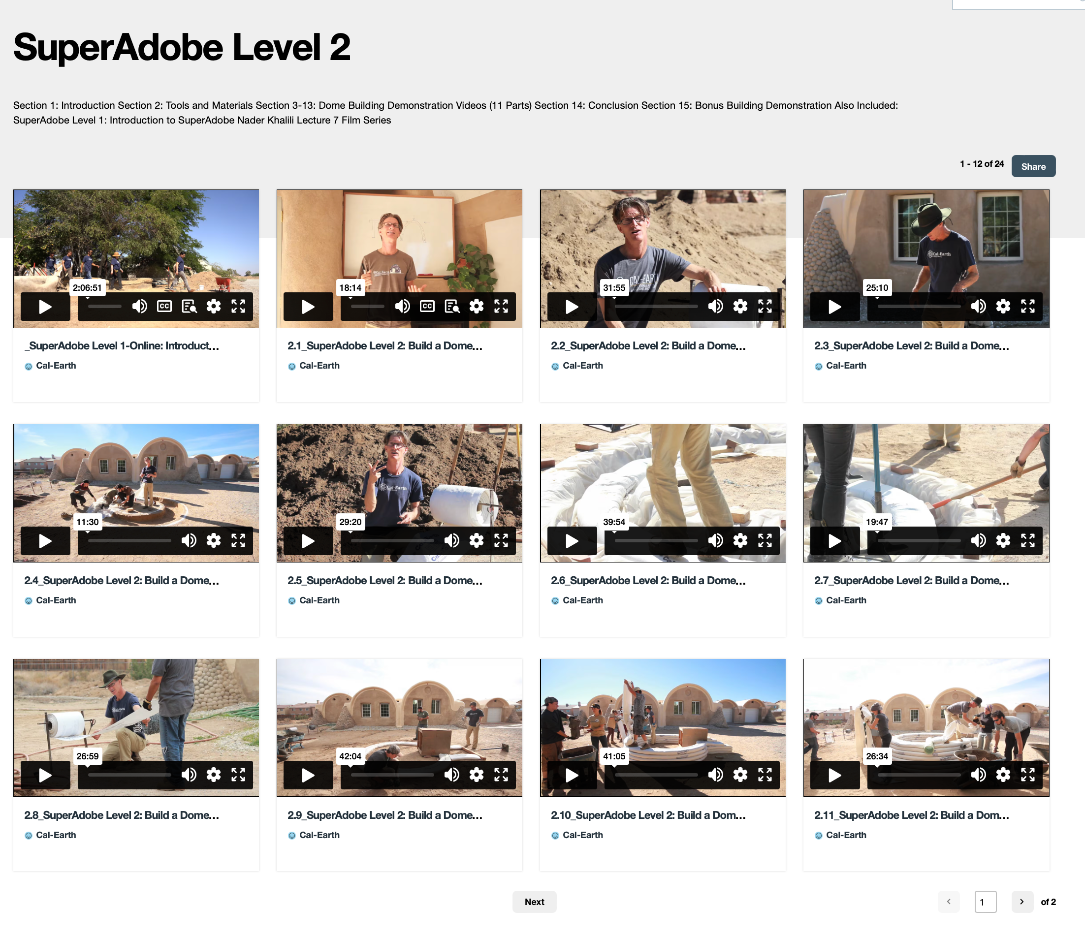 SuperAdobe Level 2 Online: Build A Dome (Includes Level 1)