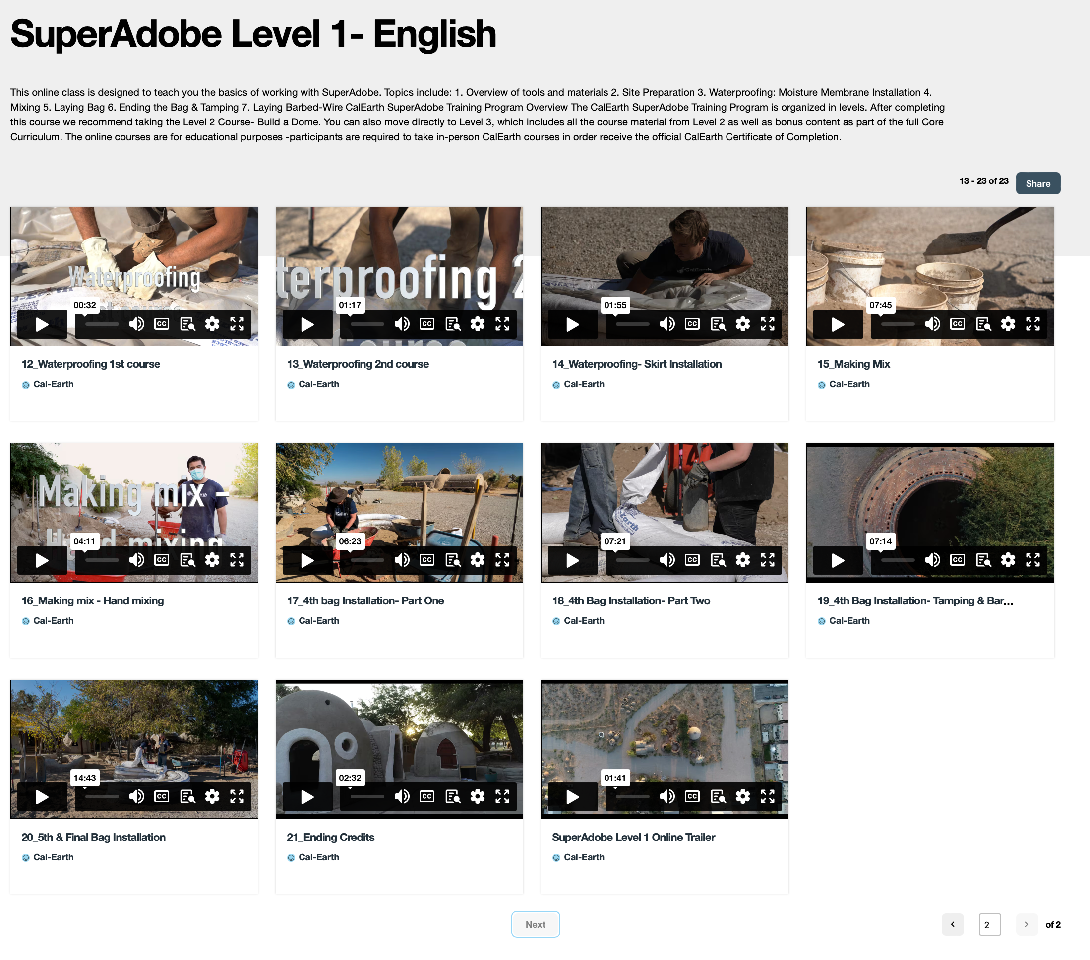 SuperAdobe Level 1 Online: Introduction to SuperAdobe