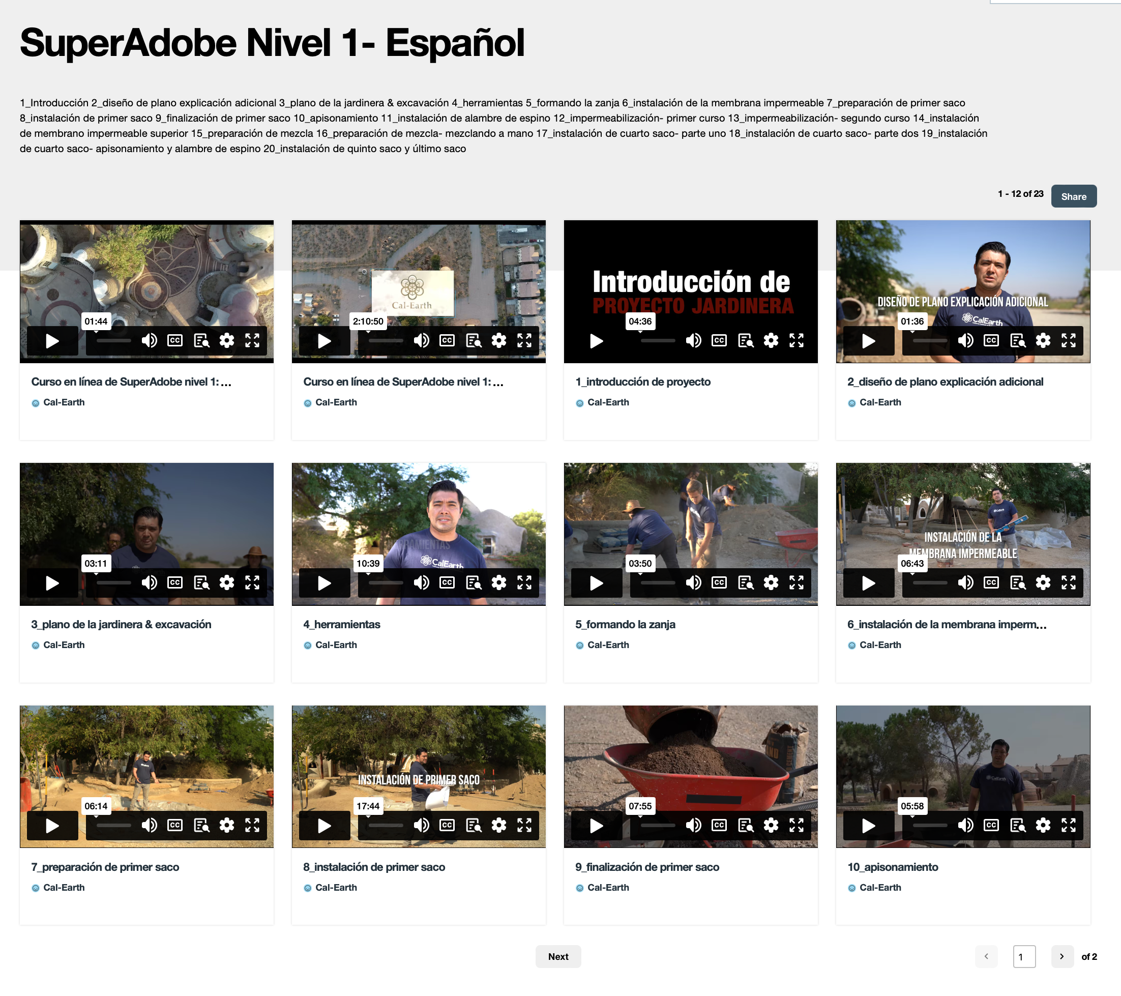 SuperAdobe Nivel 1 en Linea Español: Introducción de SuperAdobe