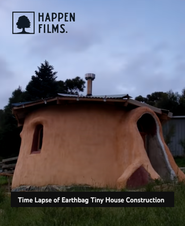 Time Lapse of Earthbag Tiny House Construction