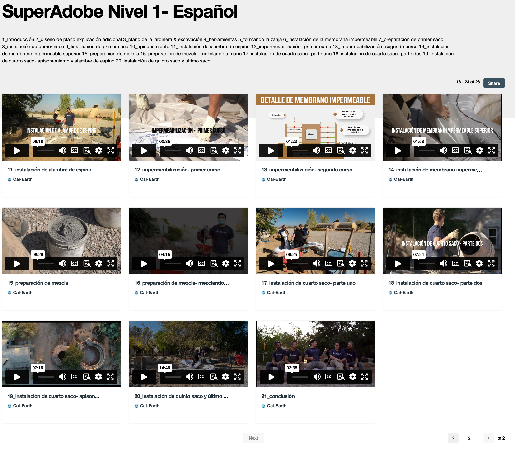 SuperAdobe Nivel 1 en Linea Español: Introducción de SuperAdobe